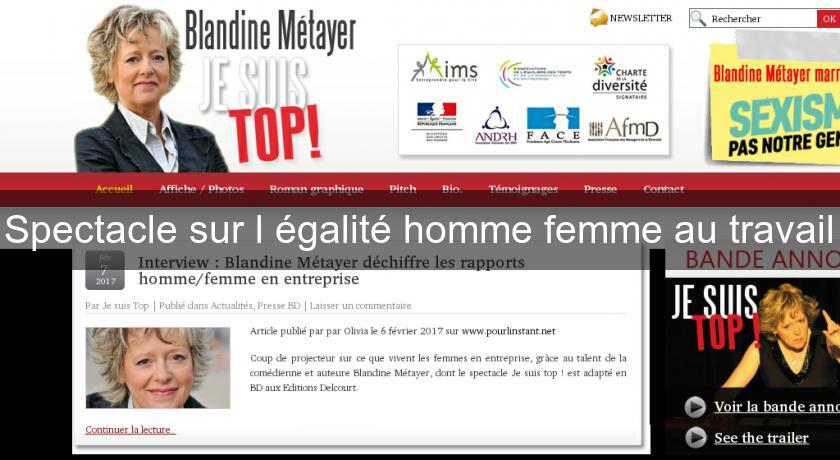 Spectacle sur l'égalité homme femme au travail Spectacle sur l'égalité homme femme au travail