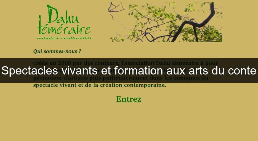 Spectacles vivants et formation aux arts du conte