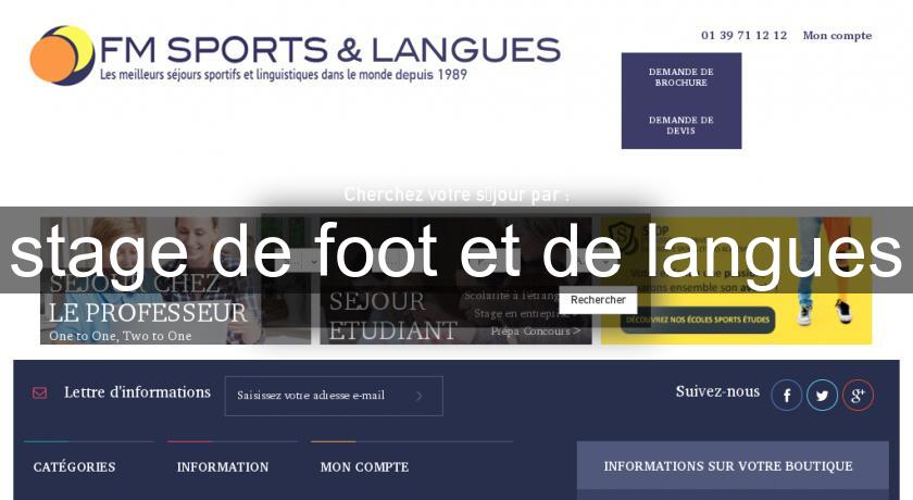 stage de foot et de langues