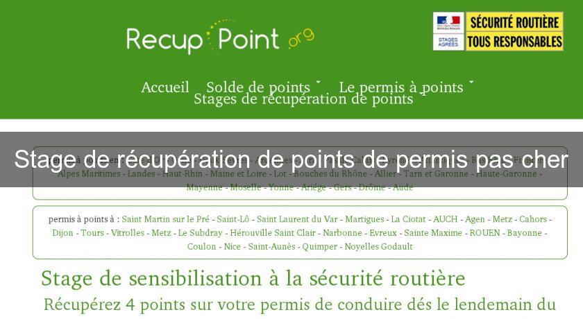 Stage de récupération de points de permis pas cher Stage de récupération de points de permis pas cher