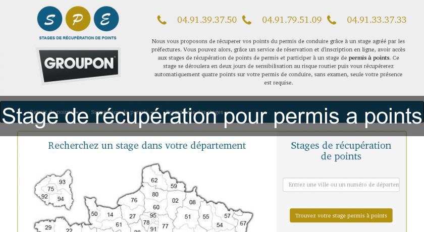 Stage de récupération pour permis a points