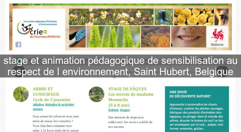 stage et animation pédagogique de sensibilisation au respect de l'environnement, Saint Hubert, Belgique stage et animation pédagogique de sensibilisation au respect de l'environnement, Saint Hubert, Belgique