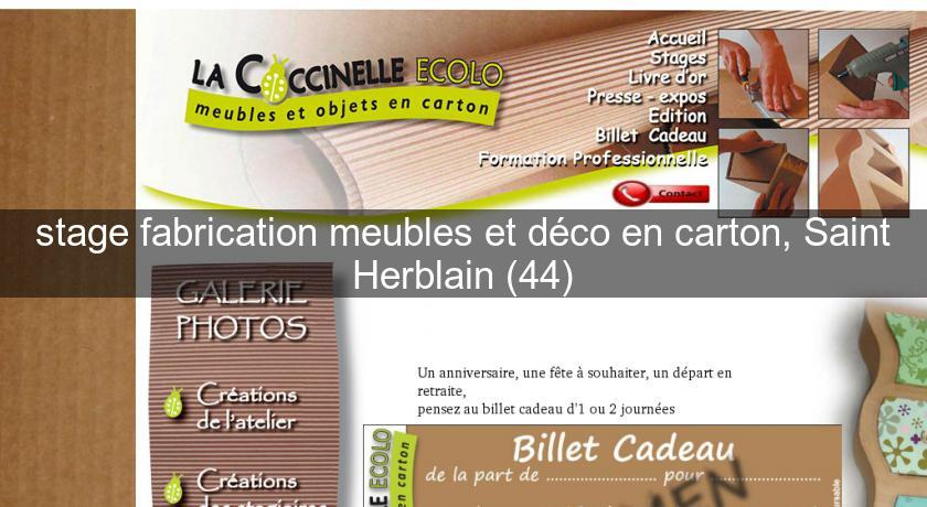 stage fabrication meubles et déco en carton, Saint Herblain (44) stage fabrication meubles et déco en carton, Saint Herblain (44)