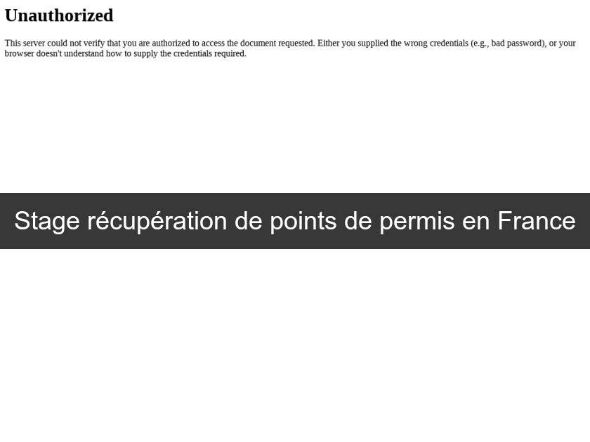 Stage récupération de points de permis en France Stage récupération de points de permis en France