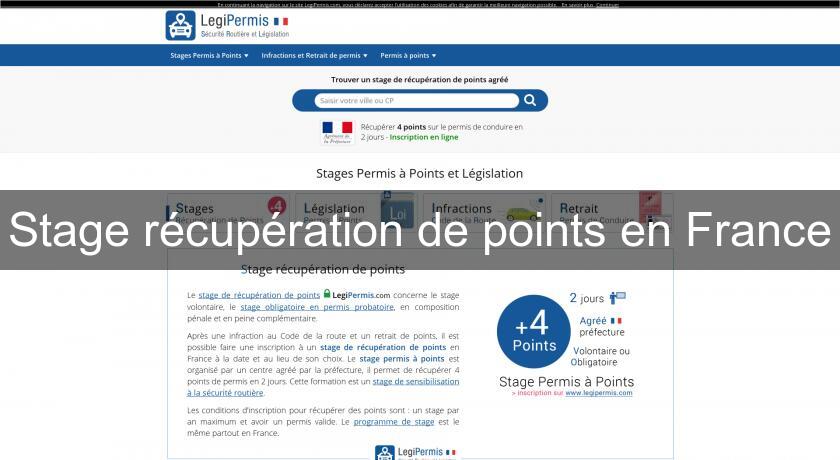 Stage récupération de points en France