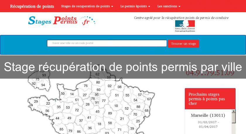 Stage récupération de points permis par ville Stage récupération de points permis par ville