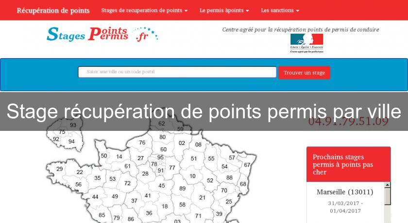 Stage récupération de points permis par ville