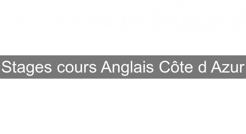 Stages cours Anglais Côte d'Azur