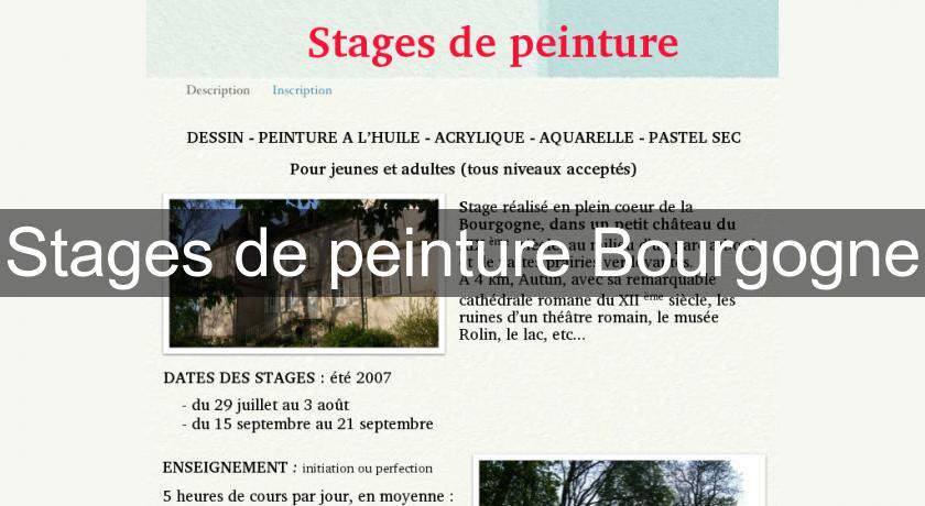 Stages de peinture Bourgogne Stages de peinture Bourgogne