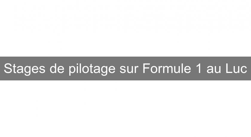 Stages de pilotage sur Formule 1 au Luc