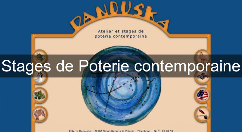 Stages de Poterie contemporaine Stages de Poterie contemporaine
