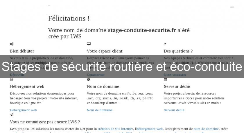 Stages de sécurité routière et éco-conduite Stages de sécurité routière et éco-conduite