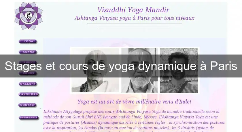 Stages et cours de yoga dynamique à Paris
