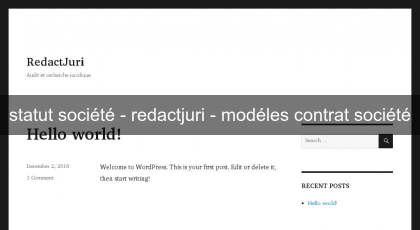 statut société - redactjuri - modéles contrat société