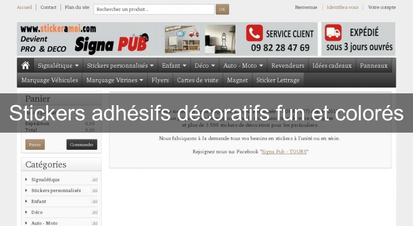 Stickers adhésifs décoratifs fun et colorés Stickers adhésifs décoratifs fun et colorés
