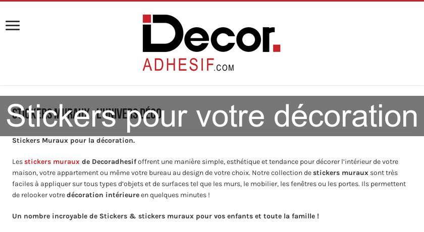 Stickers pour votre décoration Stickers pour votre décoration