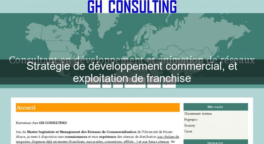 Stratégie de développement commercial, et exploitation de franchise