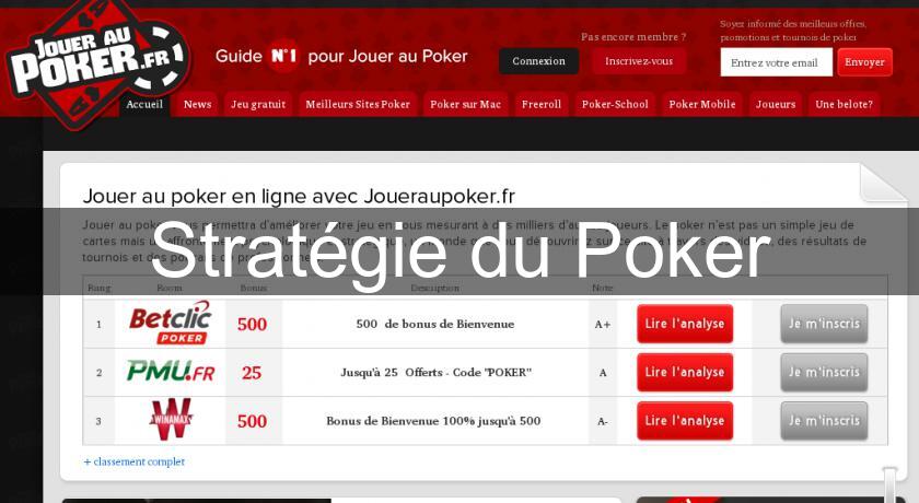 Stratégie du Poker Stratégie du Poker