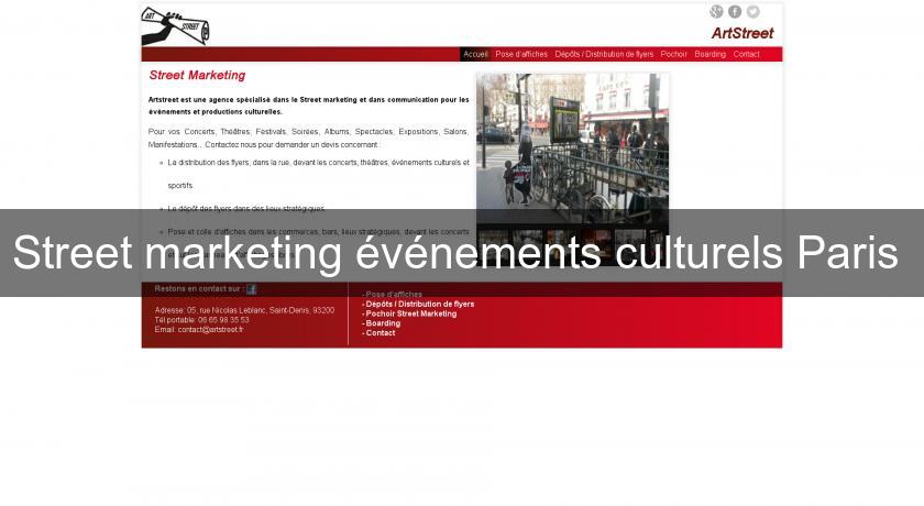 Street marketing événements culturels Paris Street marketing événements culturels Paris