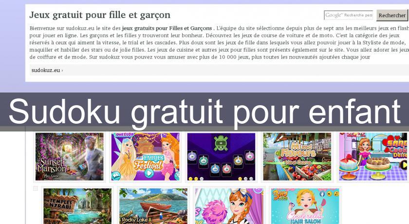 Sudoku gratuit pour enfant Sudoku gratuit pour enfant