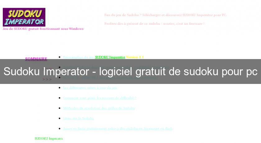 Sudoku Imperator - logiciel gratuit de sudoku pour pc