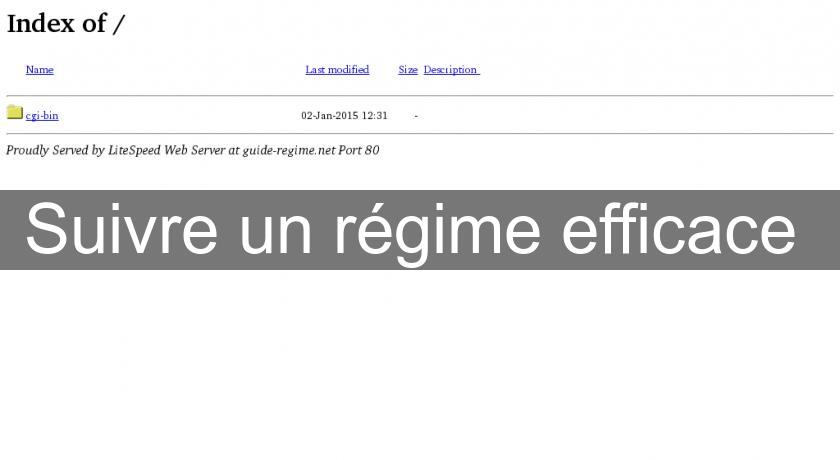 Suivre un régime efficace 