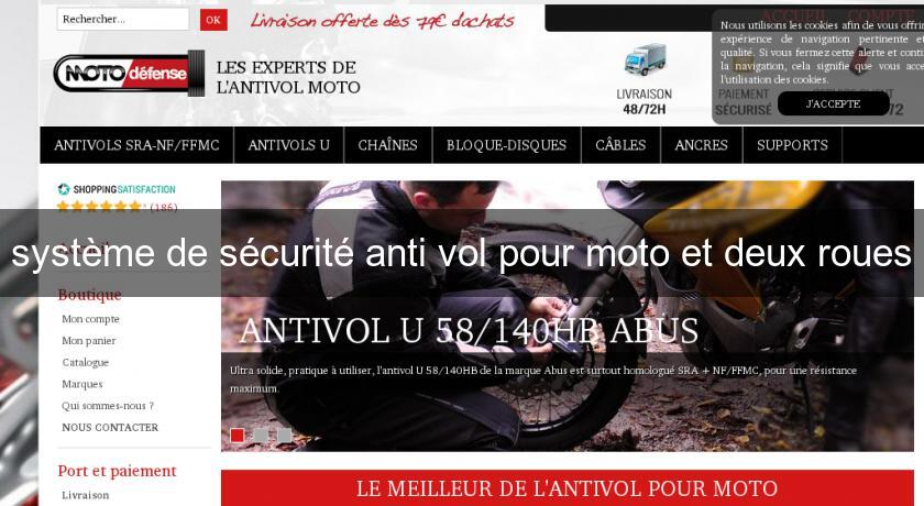 système de sécurité anti vol pour moto et deux roues