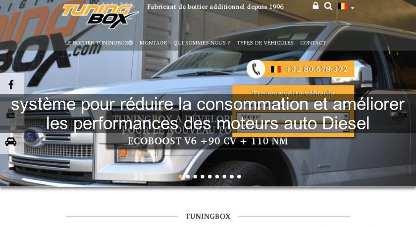 système pour réduire la consommation et améliorer les performances des moteurs auto Diesel