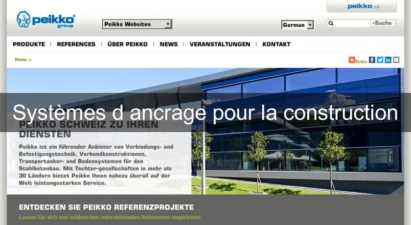 Systèmes d'ancrage pour la construction Systèmes d'ancrage pour la construction