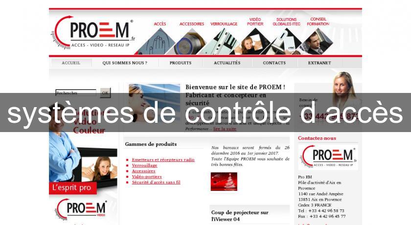 systèmes de contrôle d'accès systèmes de contrôle d'accès