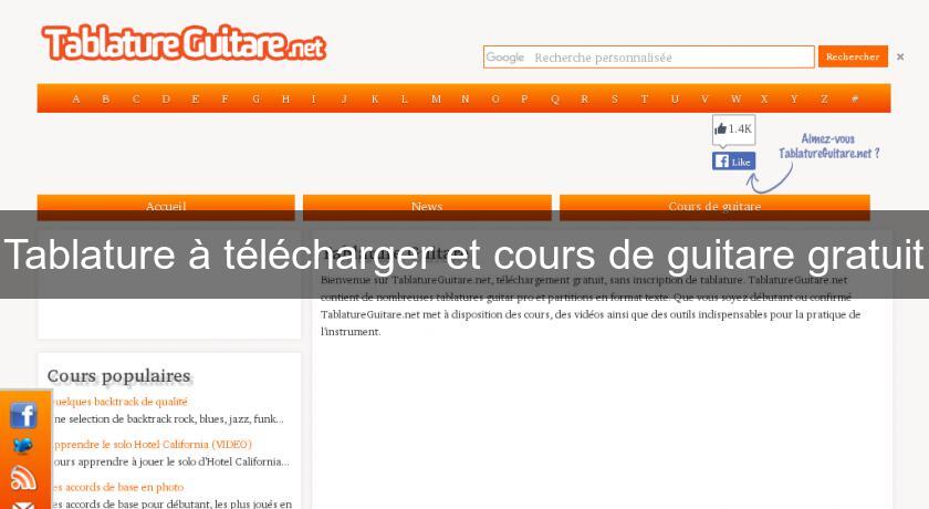 Tablature à télécharger et cours de guitare gratuit