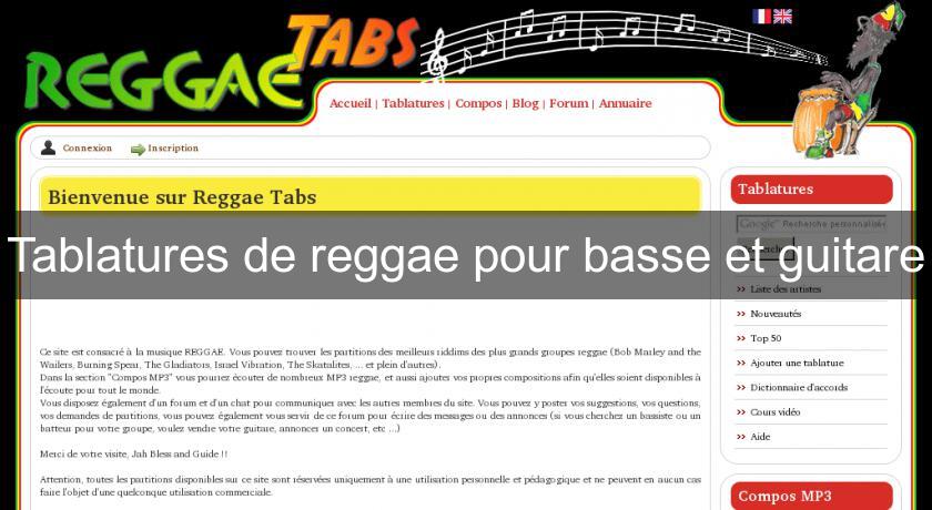 Tablatures de reggae pour basse et guitare