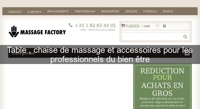 Table , chaise de massage et accessoires pour les professionnels du bien être Table , chaise de massage et accessoires pour les professionnels du bien être