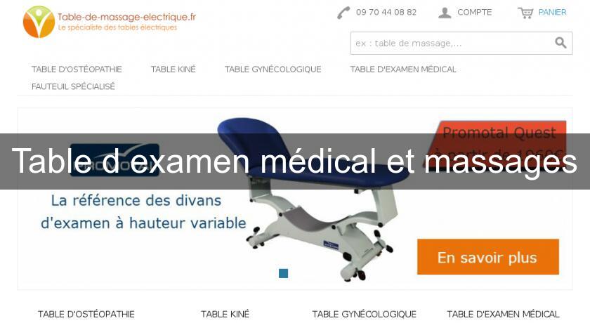 Table d'examen médical et massages