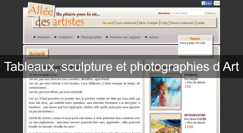 Tableaux, sculpture et photographies d'Art