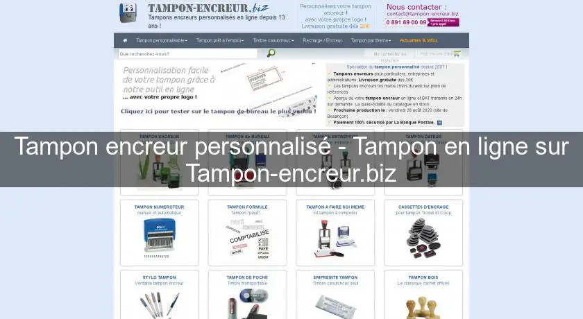 Tampon encreur personnalisé - Tampon en ligne sur Tampon-encreur.biz