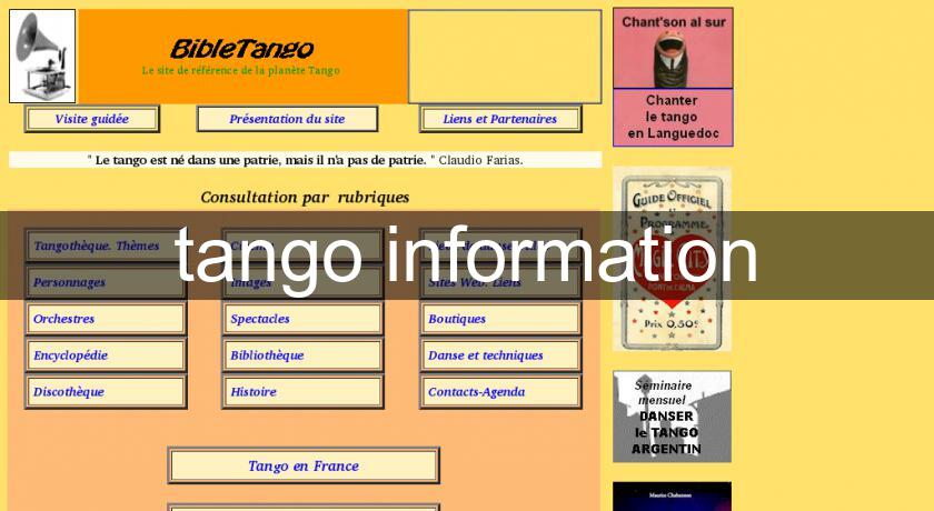 tango information