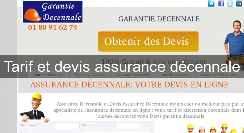 Tarif et devis assurance décennale