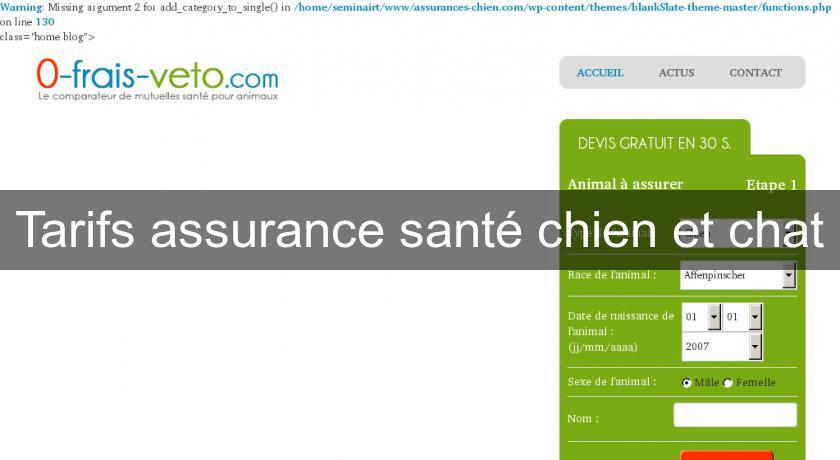 Tarifs assurance santé chien et chat