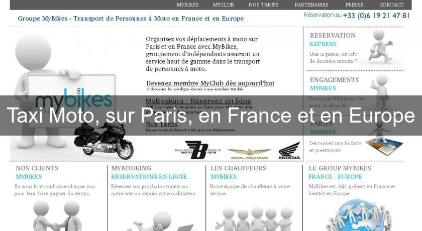 Taxi Moto, sur Paris, en France et en Europe