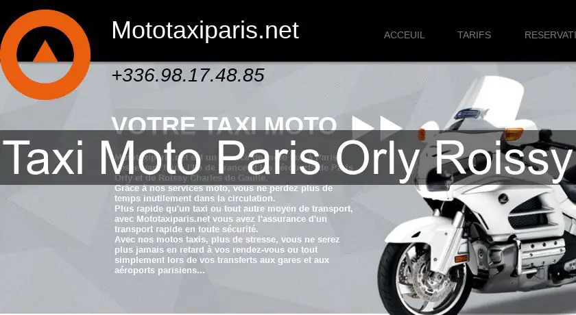 Taxi Moto Paris Orly Roissy