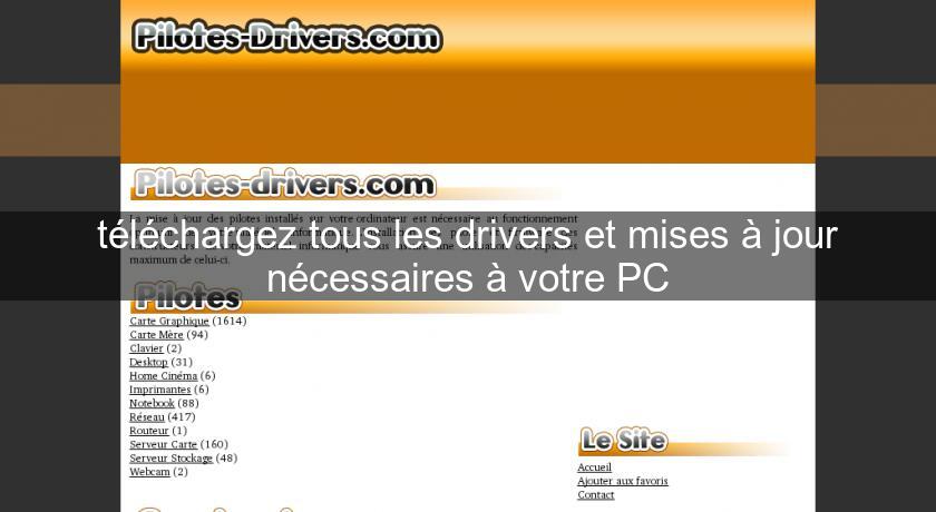 téléchargez tous les drivers et mises à jour nécessaires à votre PC