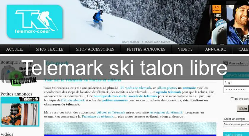 Telemark ski talon libre