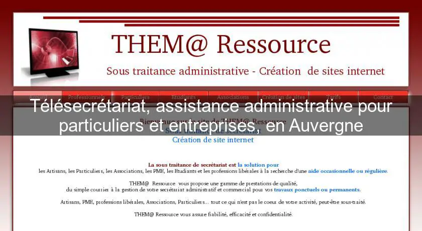 Télésecrétariat, assistance administrative pour particuliers et entreprises, en Auvergne