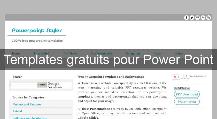 Templates gratuits pour Power Point