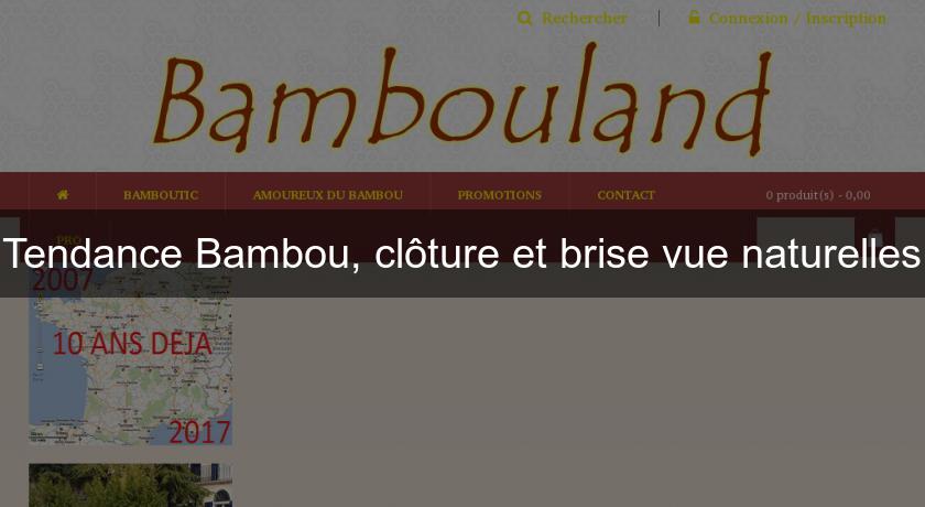 Tendance Bambou, clôture et brise vue naturelles