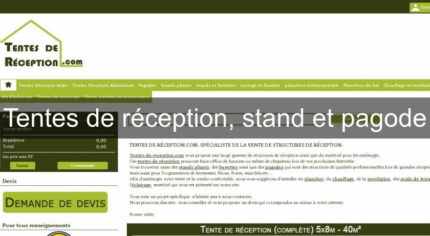 Tentes de réception, stand et pagode Tentes de réception, stand et pagode