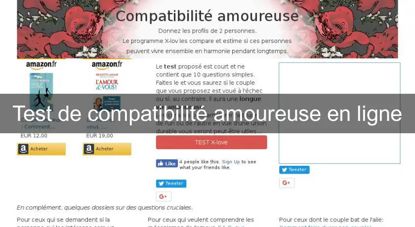 Test de compatibilité amoureuse en ligne
