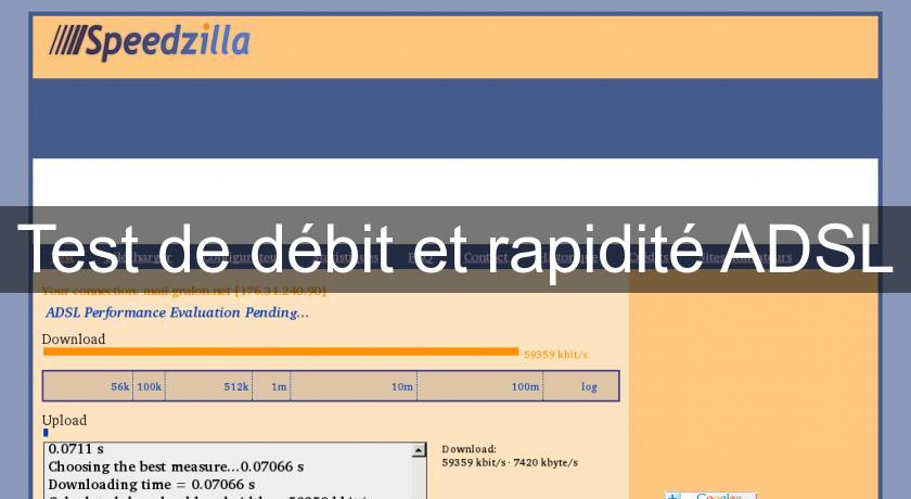 Test de débit et rapidité ADSL Test de débit et rapidité ADSL