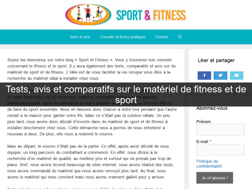 Tests, avis et comparatifs sur le matériel de fitness et de sport